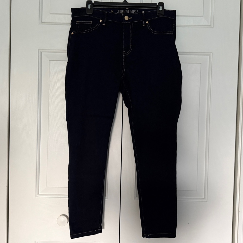 Jennifer Lopez Super Skinny Cropped Jeans - Midrise Stretch Denim, Size 12